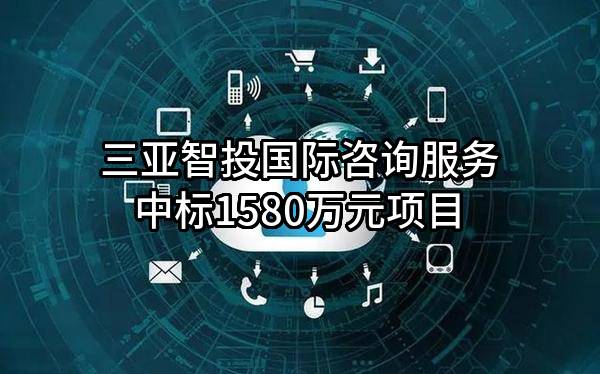 三亚智投国际咨询服务有限公司中标1580万元项目