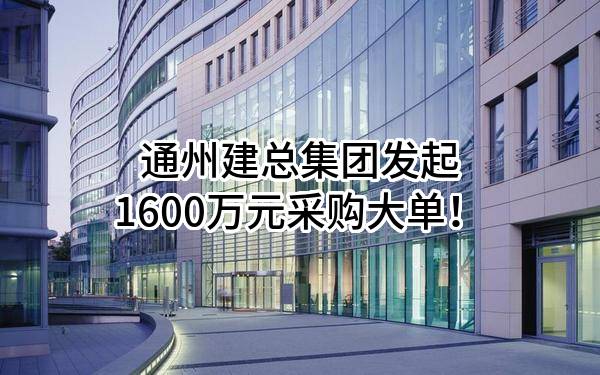 通州建总集团有限公司最新发起1600万元采购大单！