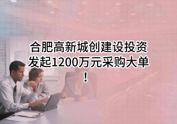 合肥高新城创建设投资有限公司最新发起1200万元采购大单！
