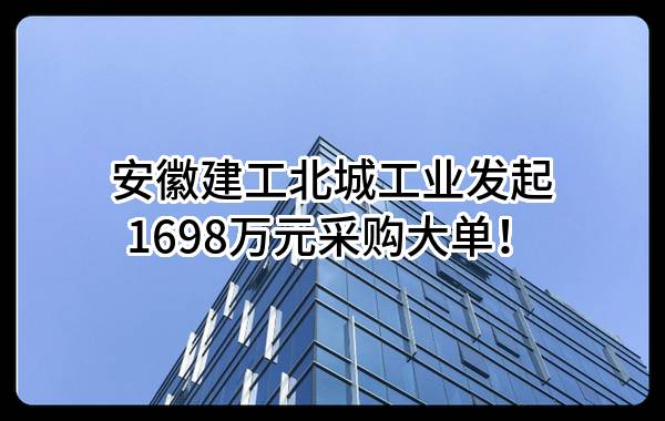 安徽建工北城工业有限公司最新发起1698万元采购大单！