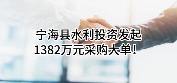 宁海县水利投资有限公司最新发起1382万元采购大单！