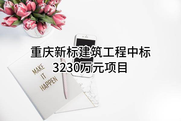 重庆新标建筑工程有限公司中标3230万元项目