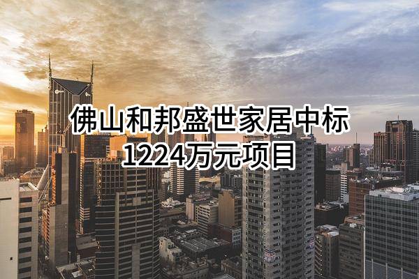 佛山和邦盛世家居有限公司中标1224万元项目