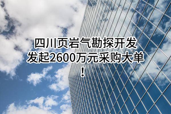 四川页岩气勘探开发有限责任公司最新发起2600万元采购大单！