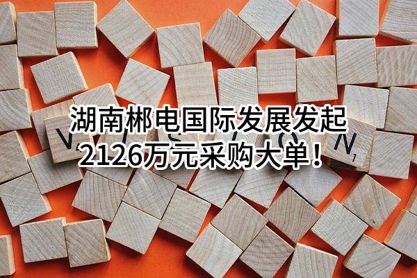 湖南郴电国际发展股份有限公司最新发起2126万元采购大单！