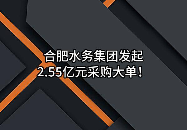 合肥水务集团有限公司最新发起2.55亿元采购大单！