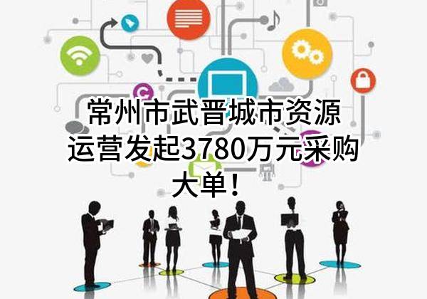 常州市武晋城市资源运营有限公司最新发起3780万元采购大单！