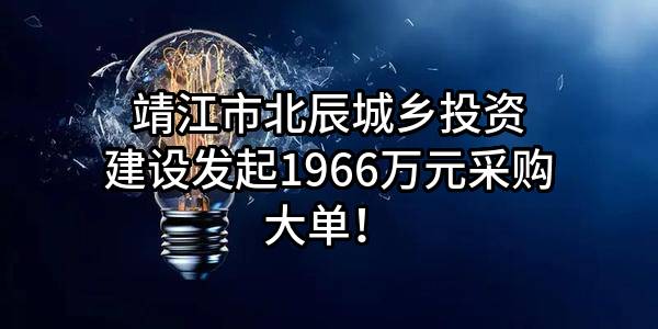 靖江市北辰城乡投资建设有限公司最新发起1966万元采购大单！