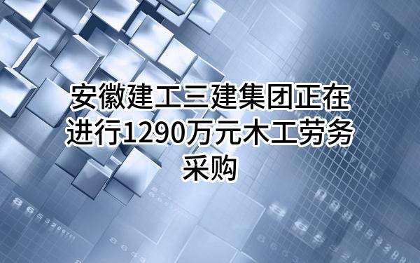 安徽建工三建集团有限公司正在进行1290万元木工劳务采购