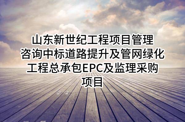 山东新世纪工程项目管理咨询有限公司中标道路提升及管网绿化工程总承包EPC及监理采购项目