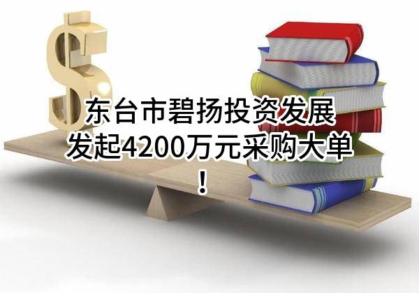 东台市碧扬投资发展有限公司最新发起4200万元采购大单！