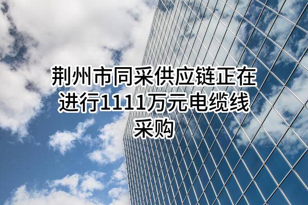 荆州市同采供应链有限公司正在进行1111万元电缆线采购