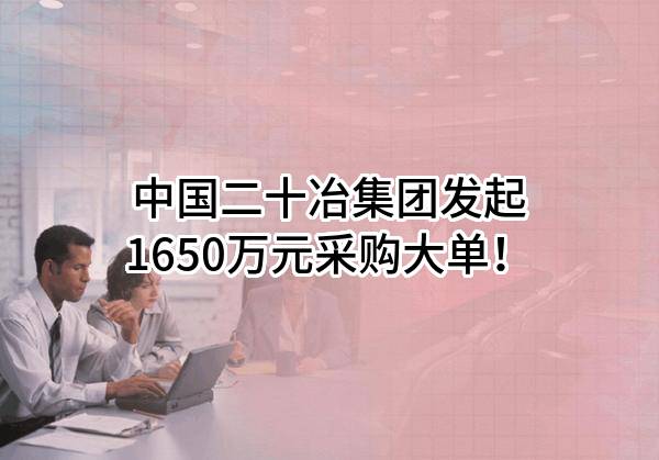 中国二十冶集团有限公司最新发起1650万元采购大单！
