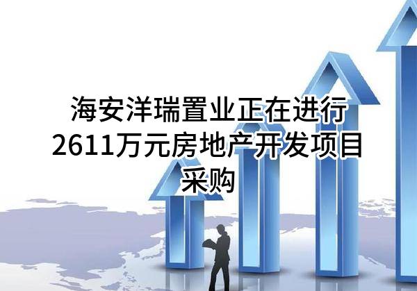 海安洋瑞置业有限公司正在进行2611万元房地产开发项目采购