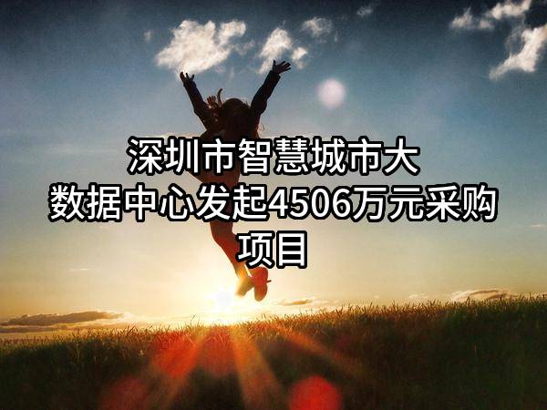 深圳市智慧城市大数据中心有限公司最新发起4506万元采购项目