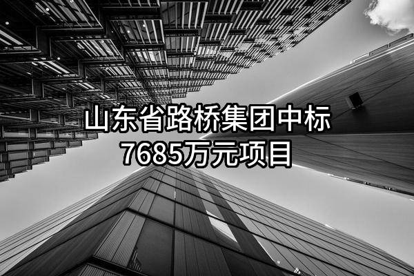 山东省路桥集团有限公司中标7685万元项目
