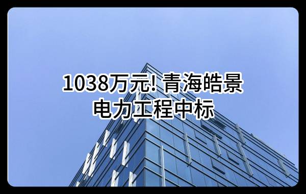 1038万元! 青海皓景电力工程有限公司中标