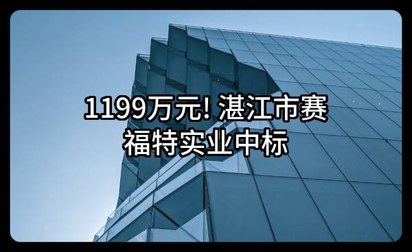 1199万元! 湛江市赛福特实业有限公司中标