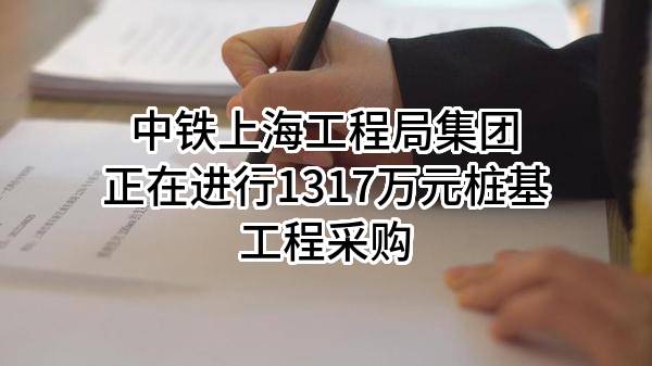 中铁上海工程局集团有限公司正在进行1317万元桩基工程采购
