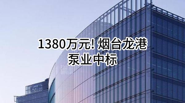 1380万元! 烟台龙港泵业股份有限公司中标