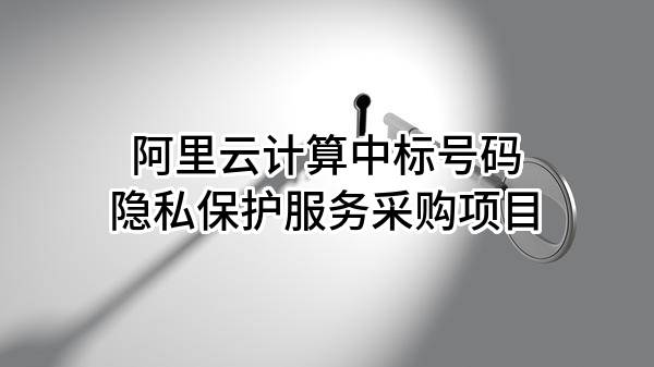 阿里云计算有限公司中标号码隐私保护服务采购项目