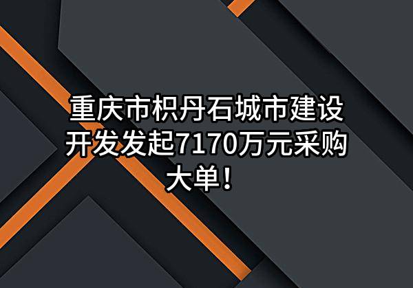 重庆市枳丹石城市建设开发有限公司最新发起7170万元采购大单！