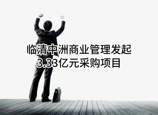 临清中洲商业管理有限公司最新发起3.33亿元采购项目