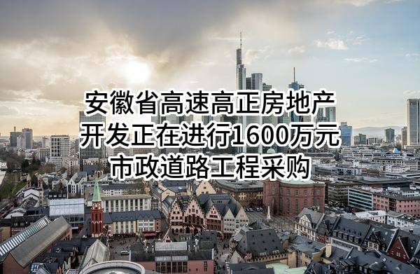 安徽省高速高正房地产开发有限公司正在进行1600万元市政道路工程采购
