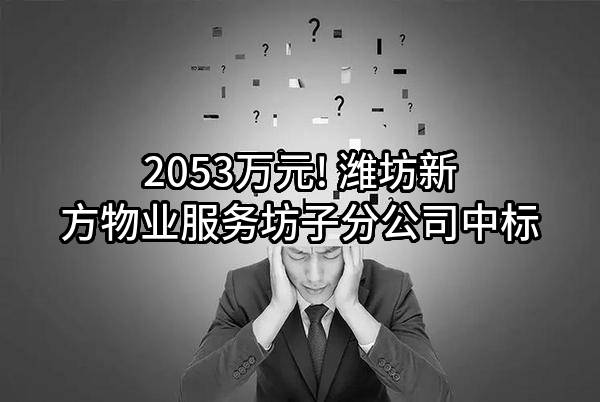 2053万元! 潍坊新方物业服务有限公司坊子分公司中标