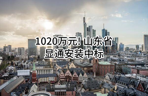 1020万元! 山东省显通安装有限公司中标