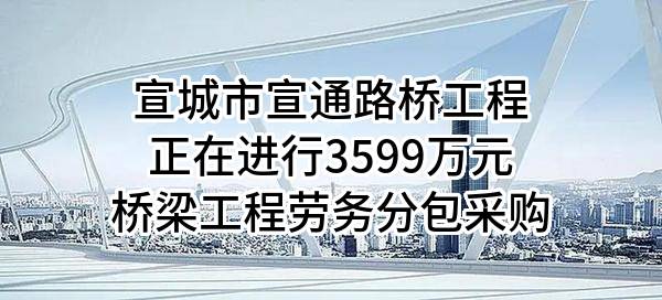 宣城市宣通路桥工程有限责任公司正在进行3599万元桥梁工程劳务分包采购