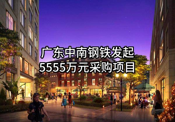 广东中南钢铁股份有限公司最新发起5555万元采购项目