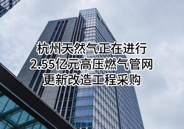 杭州天然气有限公司正在进行2.55亿元高压燃气管网更新改造工程采购