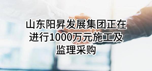 山东阳昇发展集团有限公司正在进行1000万元施工及监理采购