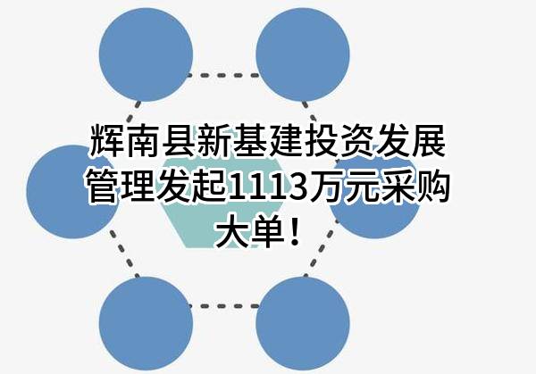 辉南县新基建投资发展管理有限公司最新发起1113万元采购大单！