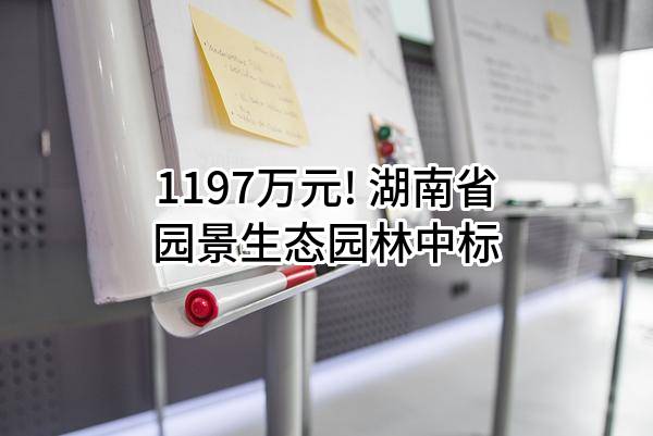 1197万元! 湖南省园景生态园林有限公司中标