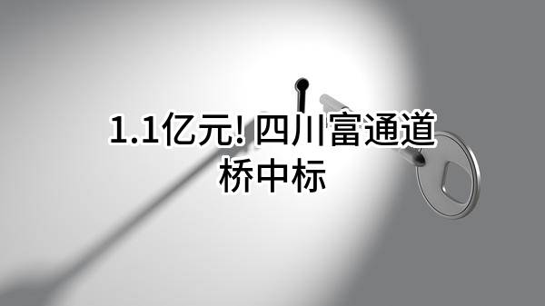 1.1亿元! 四川富通道桥股份有限公司中标
