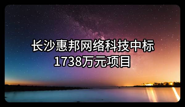 长沙惠邦网络科技有限公司中标1738万元项目