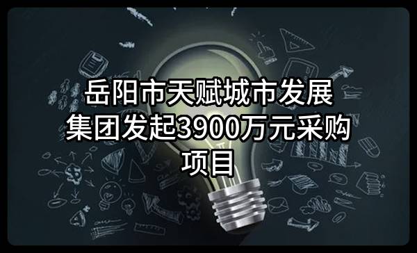 岳阳市天赋城市发展集团有限公司最新发起3900万元采购项目