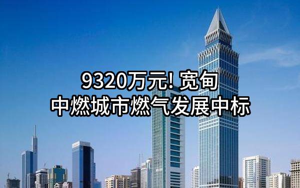 9320万元! 宽甸中燃城市燃气发展有限公司中标