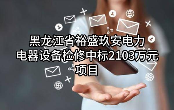 黑龙江省裕盛玖安电力电器设备检修有限公司中标2103万元项目