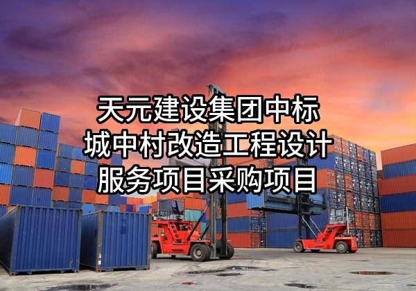 天元建设集团有限公司中标城中村改造工程设计服务项目采购项目