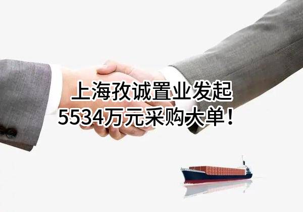 上海孜诚置业有限公司最新发起5534万元采购大单！