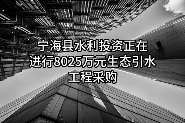 宁海县水利投资有限公司正在进行8025万元生态引水工程采购