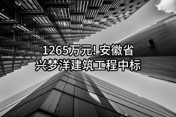 1265万元! 安徽省兴梦洋建筑工程有限公司中标