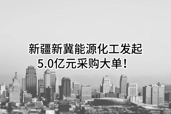 新疆新冀能源化工有限公司最新发起5.0亿元采购大单！