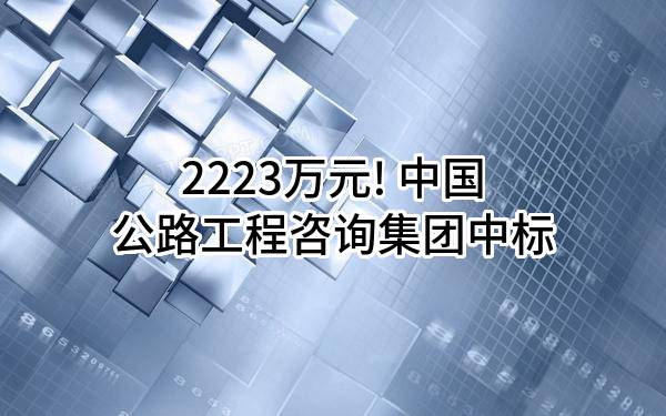 2223万元! 中国公路工程咨询集团有限公司中标
