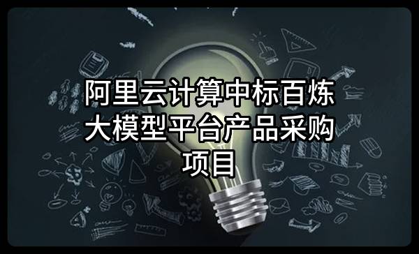 阿里云计算有限公司中标百炼大模型平台产品采购项目