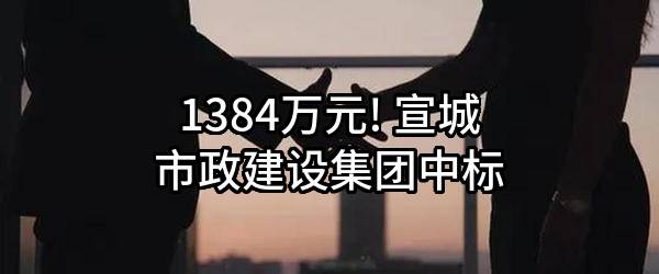 1384万元! 宣城市政建设集团有限公司中标
