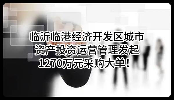临沂临港经济开发区城市资产投资运营管理有限公司最新发起1270万元采购大单！